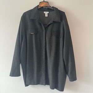 Avenue Men Shirt Long Sleeves Black Gray Sz 30/32 Button Down